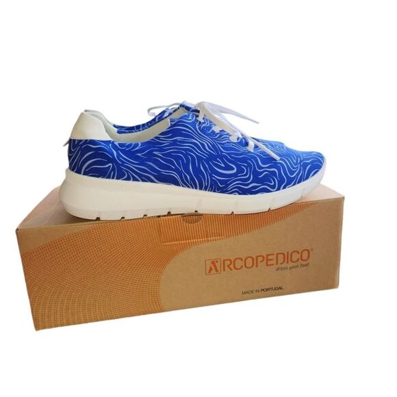 ARCOPEDICO L76 BLUE WHITE SWIRL SNEAKERS, MIB, SZ 41, 40, 39 - Picture 5 of 8